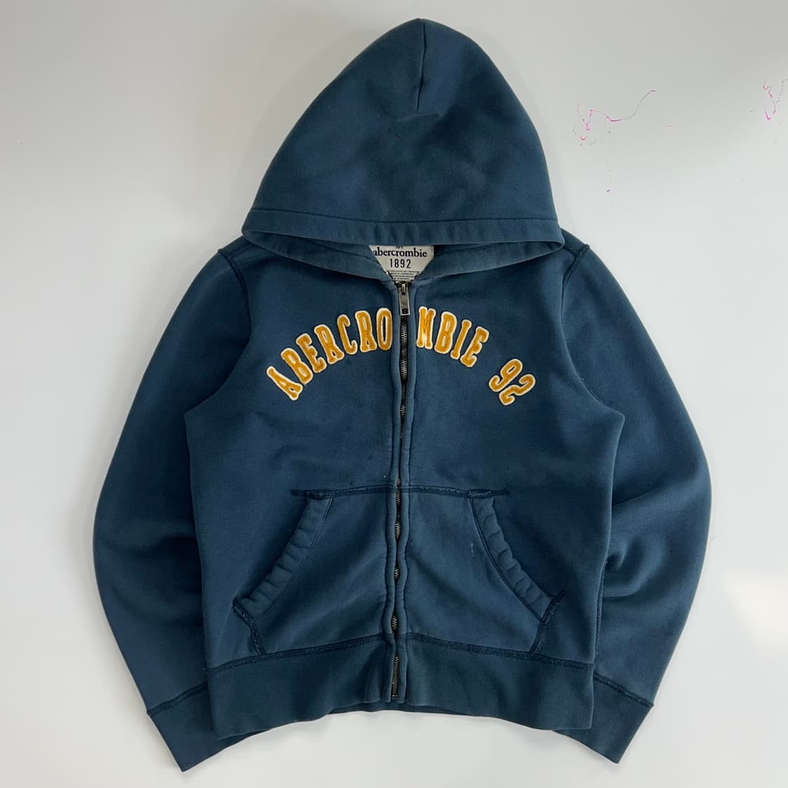 Abercrombie 아베크롬비 스펠아웃로고 네이비 후드집업 상품이미지3