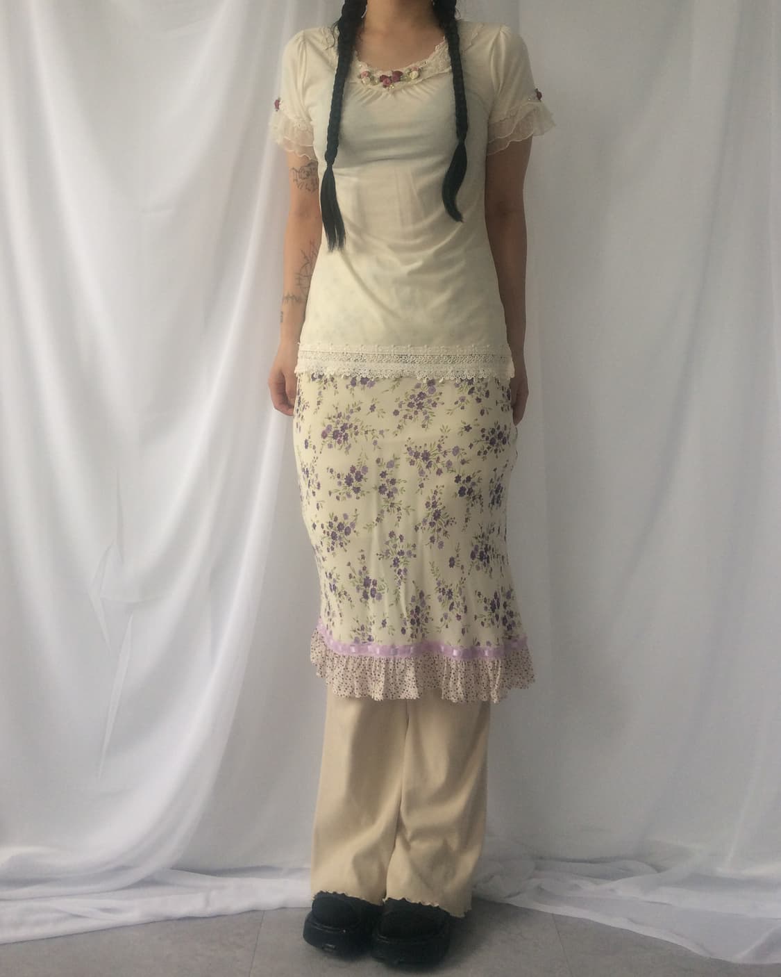 Axes femme lace trimming t shrit 상품이미지7