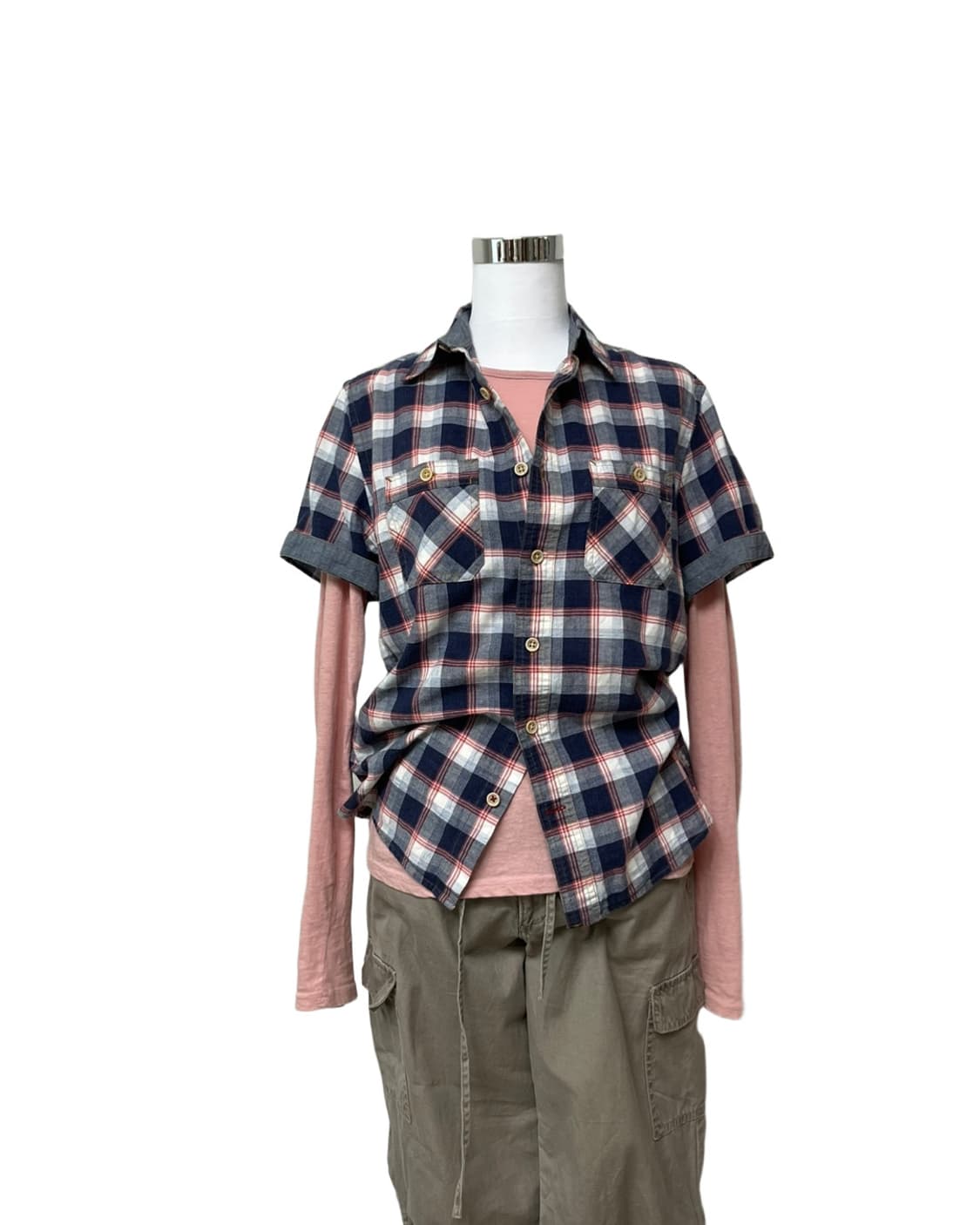 Denim red point check shirt 상품이미지7
