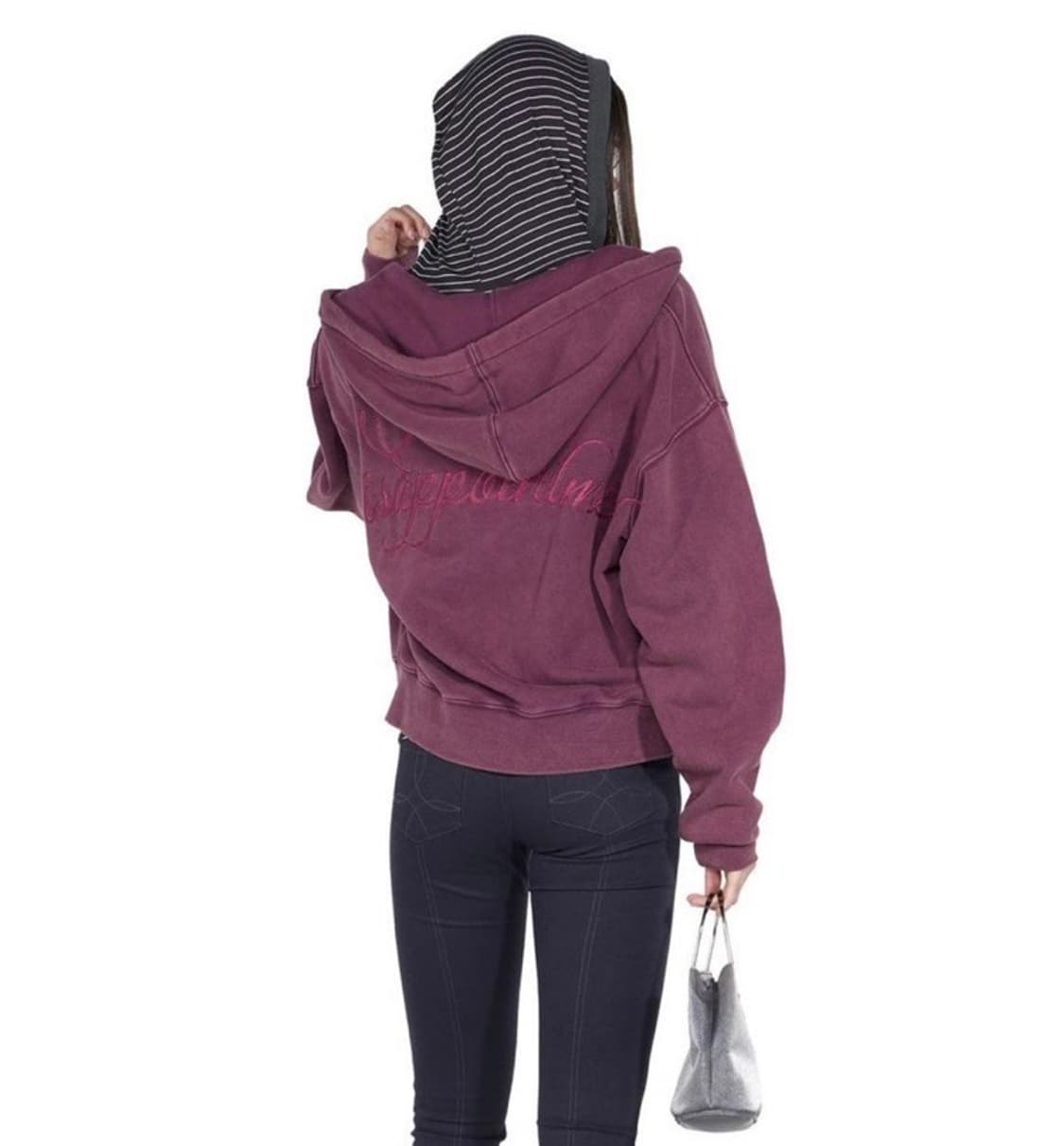 스컬프터 배드 시드 워시드 버건디 후드집업 상품이미지4