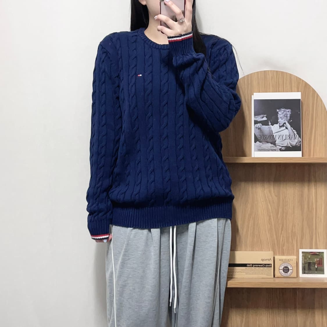 [정품] 타미 네이비 꽈배기 니트 [ XL ] 상품이미지2