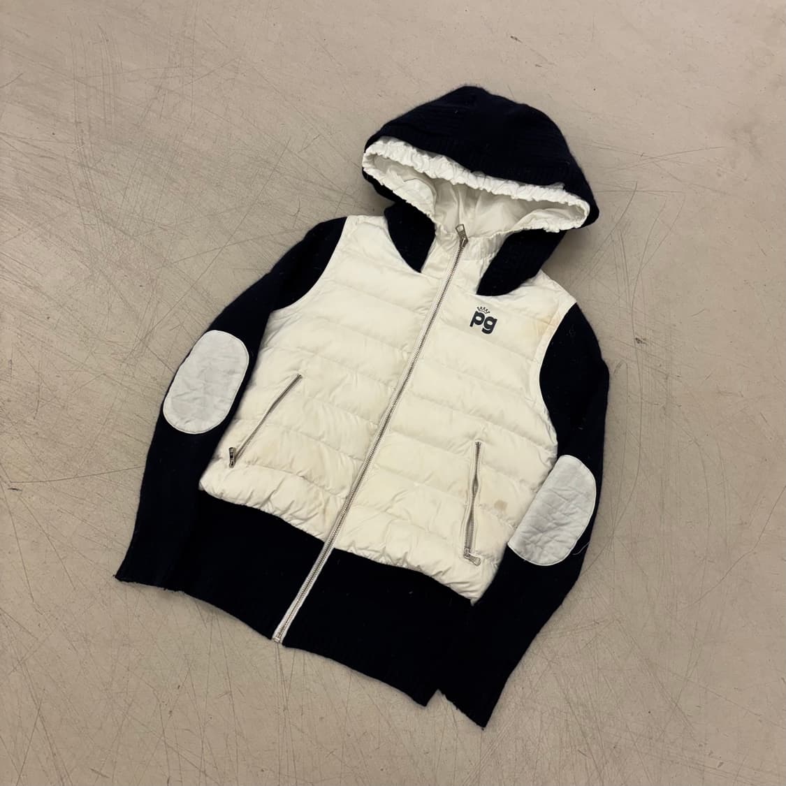 파리게이츠 니트 패딩 후드 집업 상품이미지1