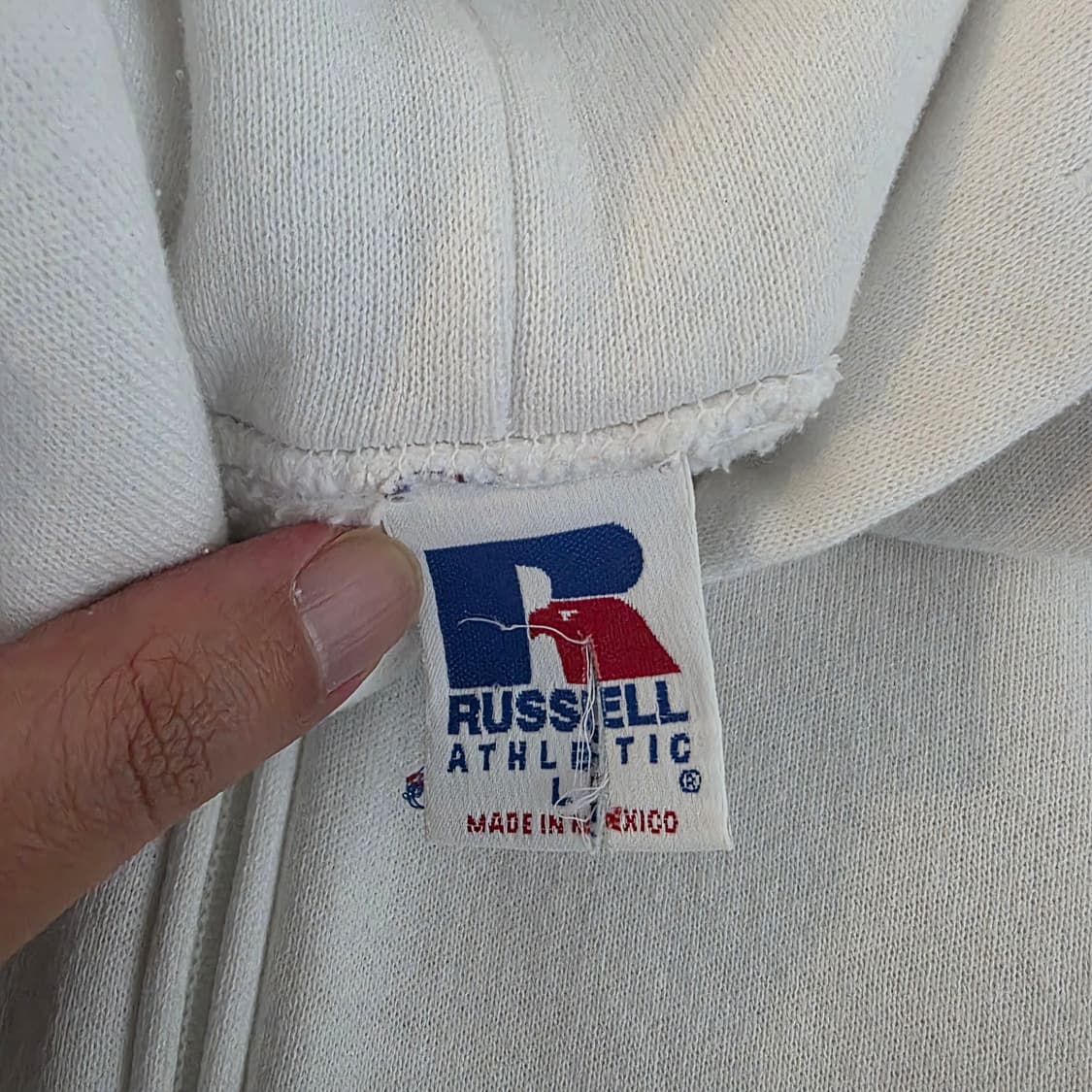 [L] 90s 러셀 애슬레틱 후드집업 화이트 굿컨디션 LIKE XL 상품이미지6