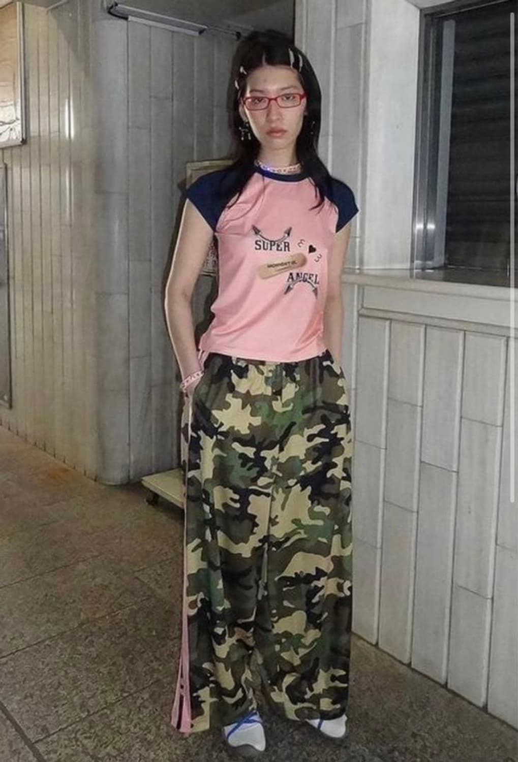 모멘텔 카모 핑크 트랙팬츠  상품이미지2