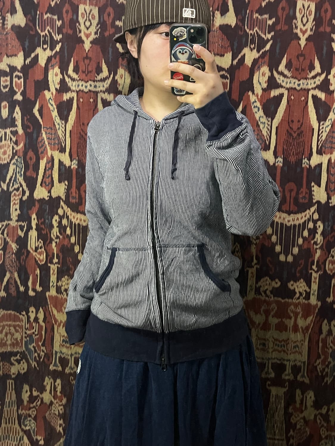 Old Uniqlo 히코리 스트라이프 후드집업 상품이미지3