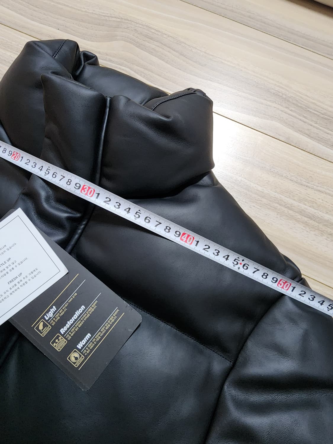 애드호크레더덕다운점퍼블랙가죽패딩100사이즈 상품이미지5