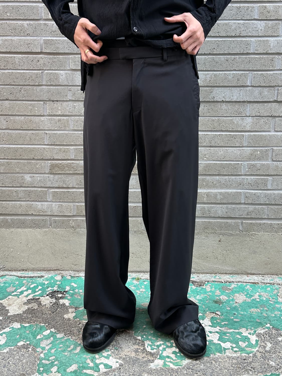 엠포리오 아르마니 와이드 슬랙스 와이드 레그 트라우저 상품이미지2