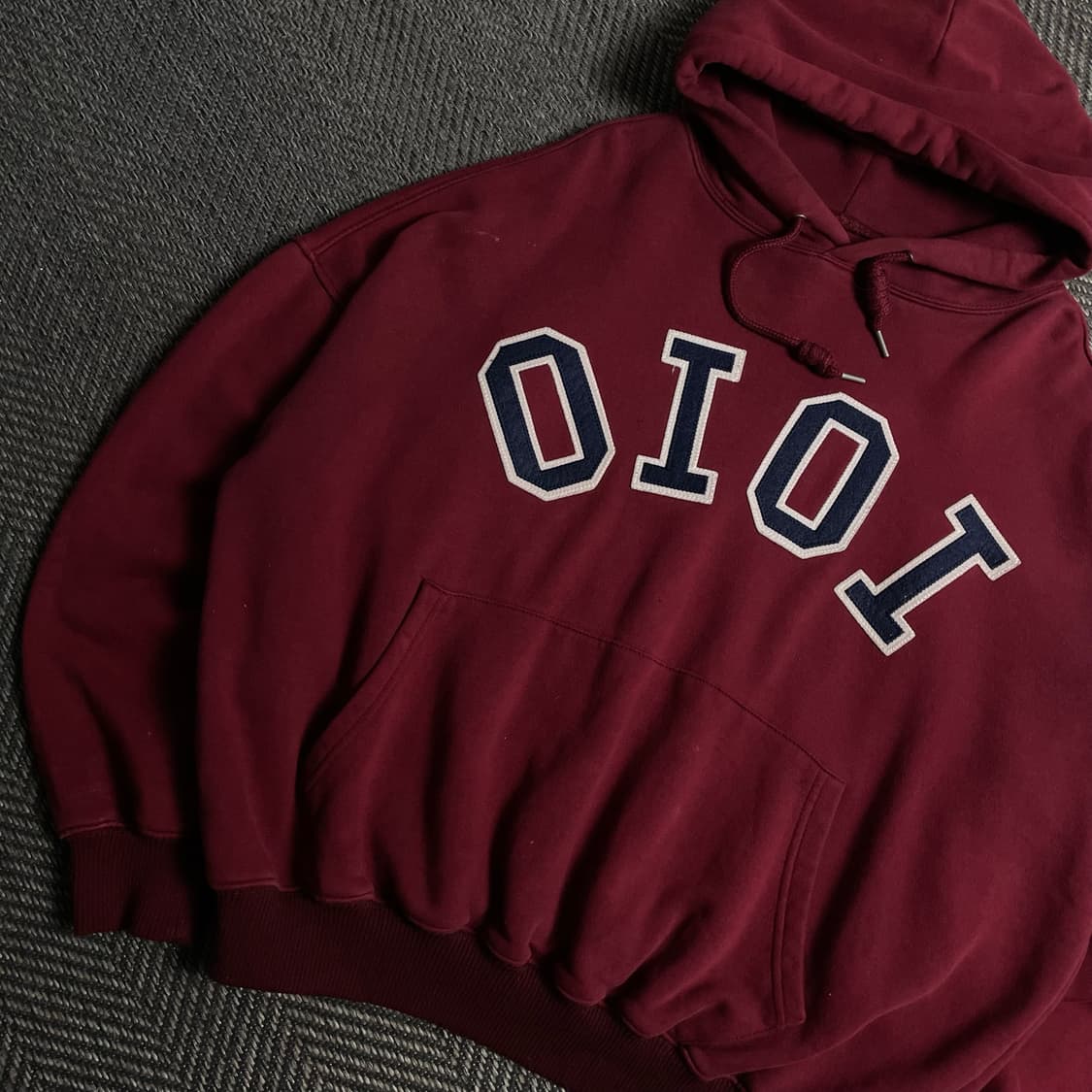 oioi 빅로고 박시핏 후드 티셔츠 레드o 6207 상품이미지3