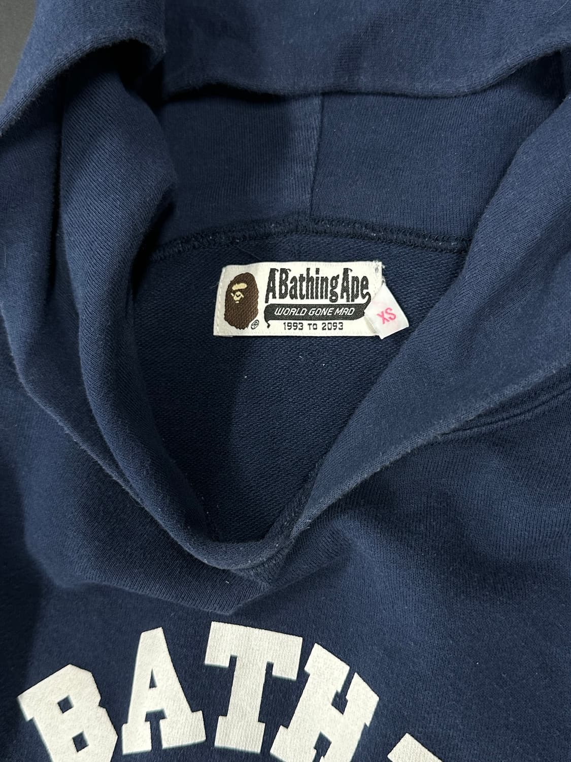 베이프 클래식 컬리지 풀오버 후드 네이비 상품이미지4