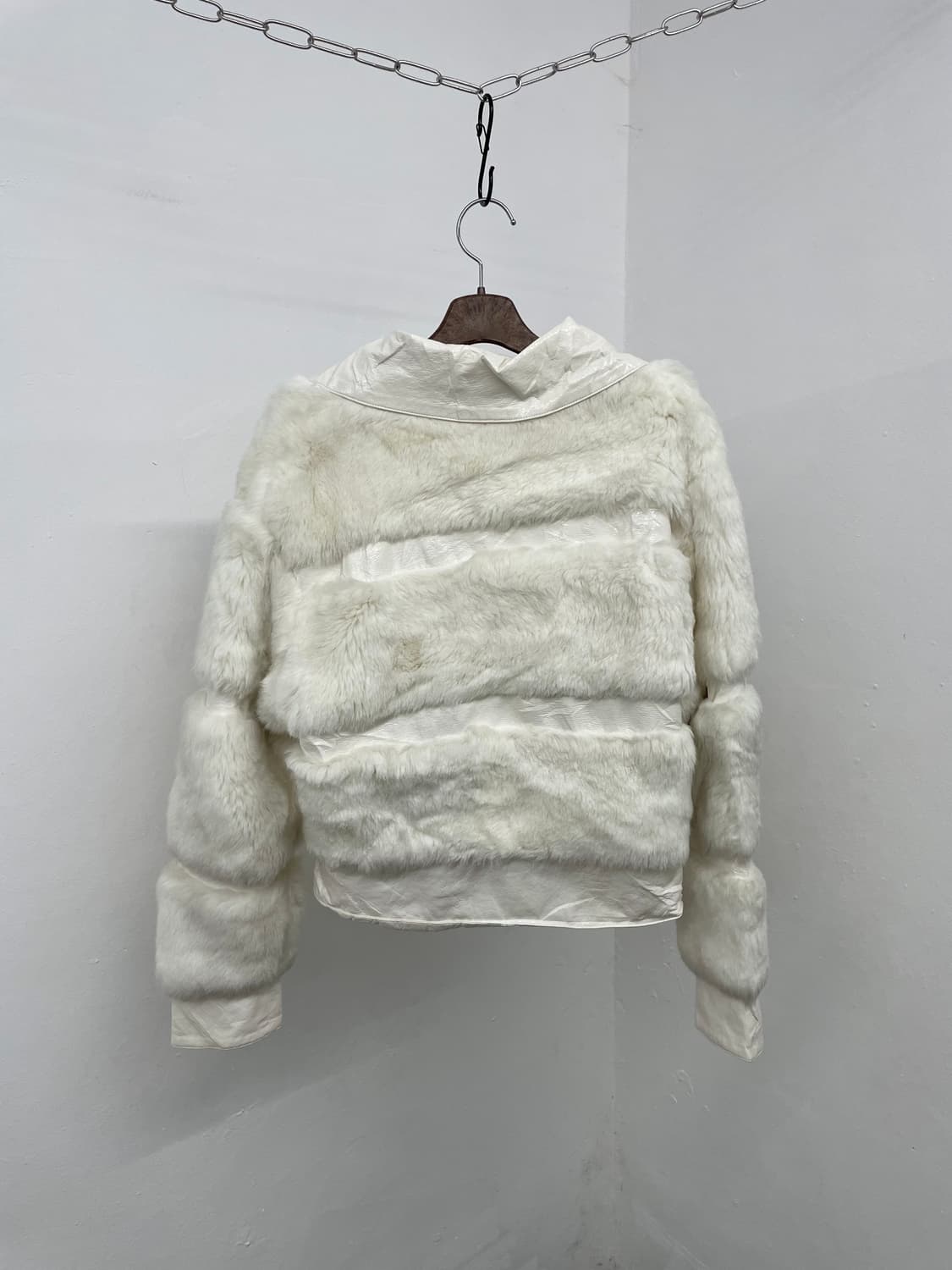 화이트 갸루 카라 퍼 자켓  상품이미지6