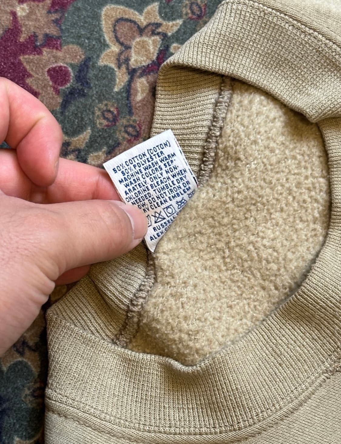 90's 러셀 애슬레틱 스웻 셔츠 베이지 XL size 상품이미지4