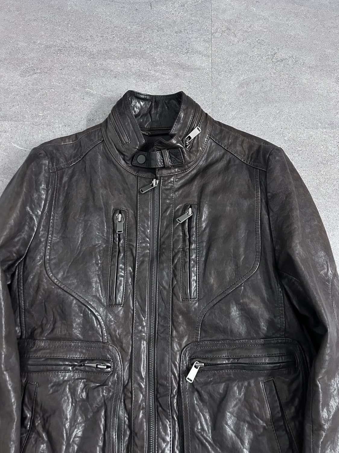 지오지아 램스킨 하이넥 자켓 상품이미지4