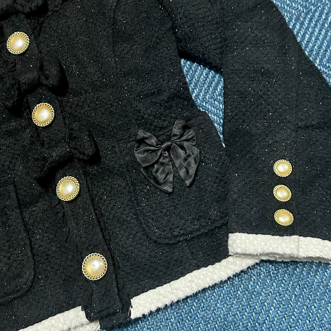 Tralala 트랄라라 리본 은색 글리터 자켓 상품이미지2