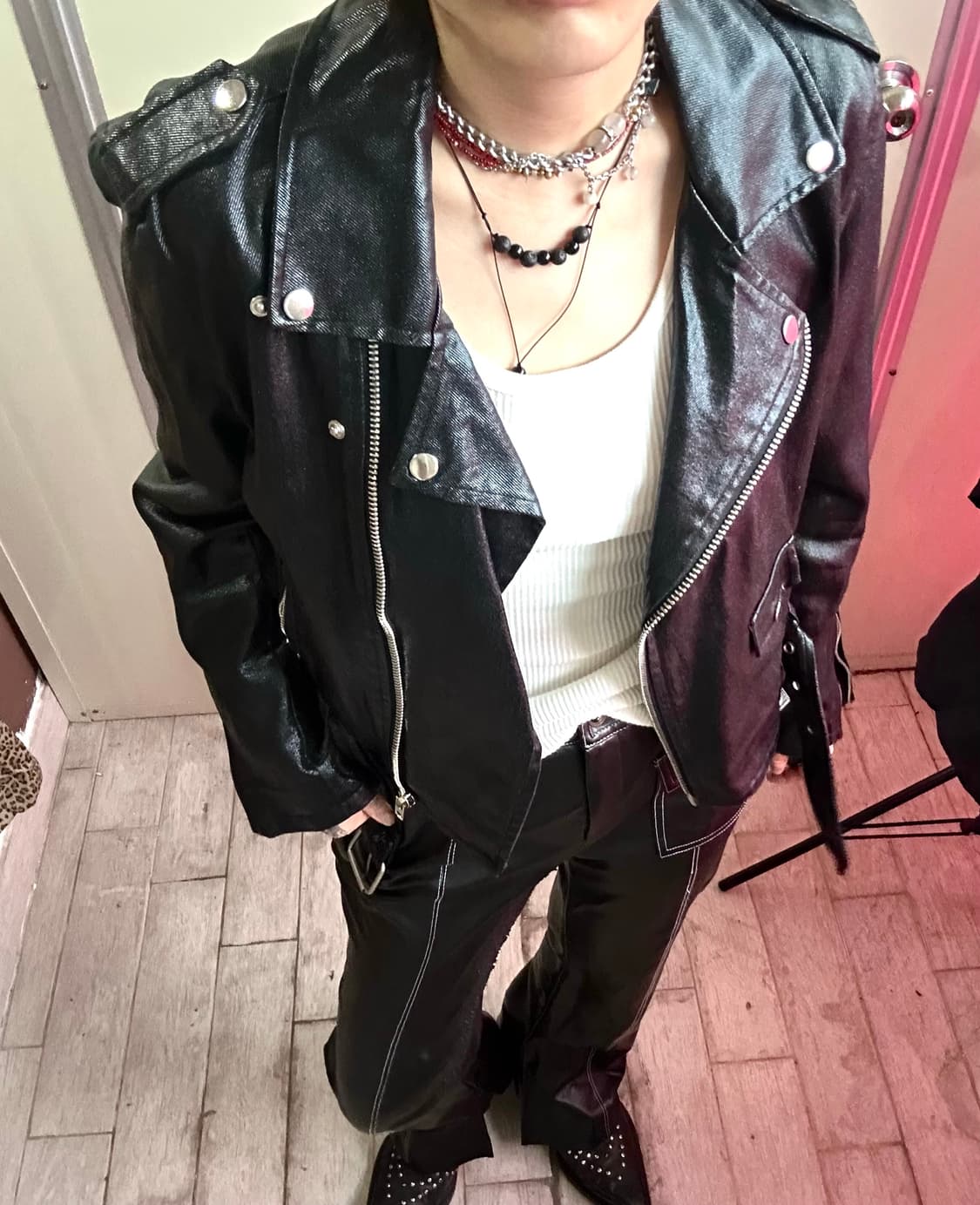 coated rider jaket 상품이미지1