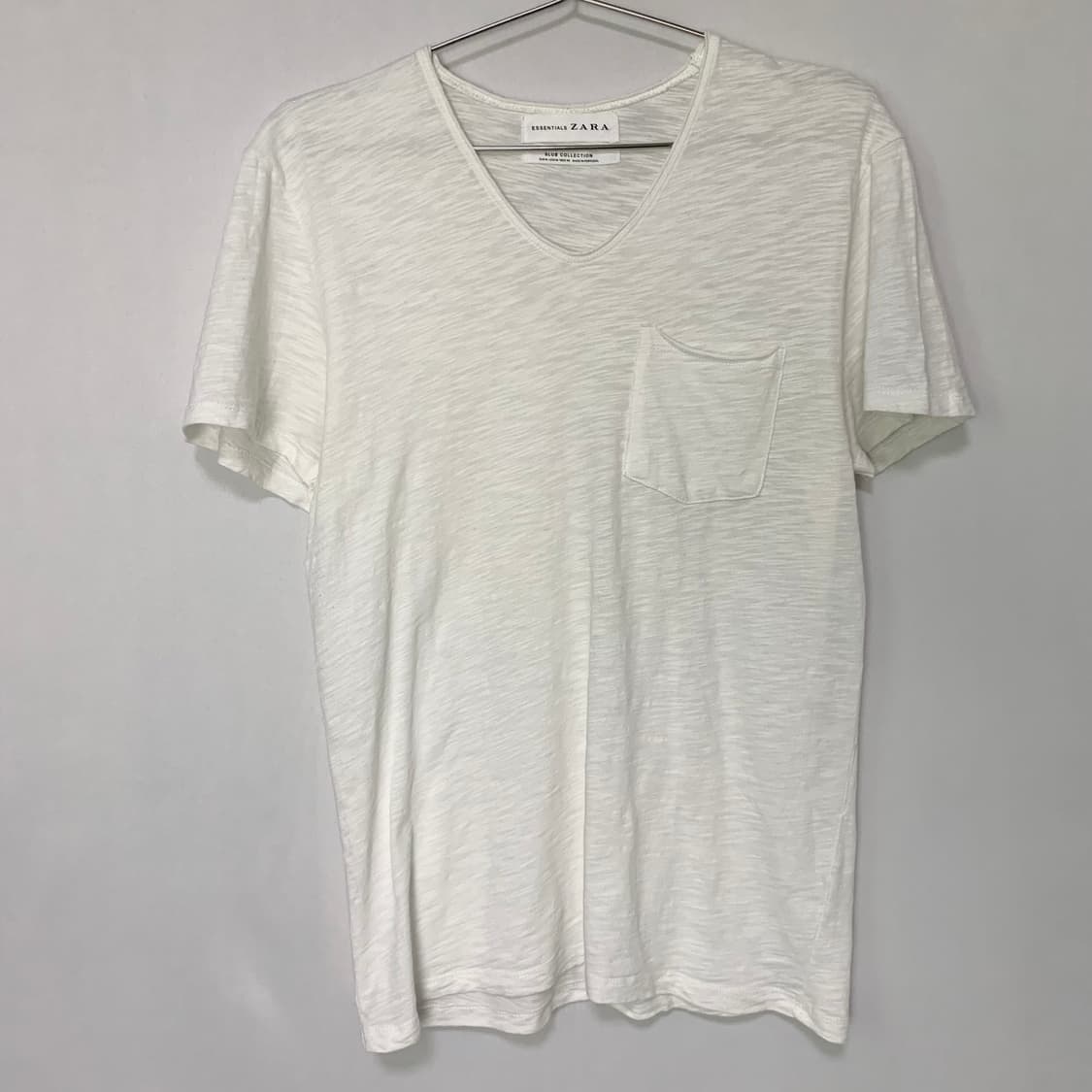 ZARA 자라 에센셜 브이넥 마감컷팅 포켓 반팔 티셔츠 남녀공용 M 상품이미지4