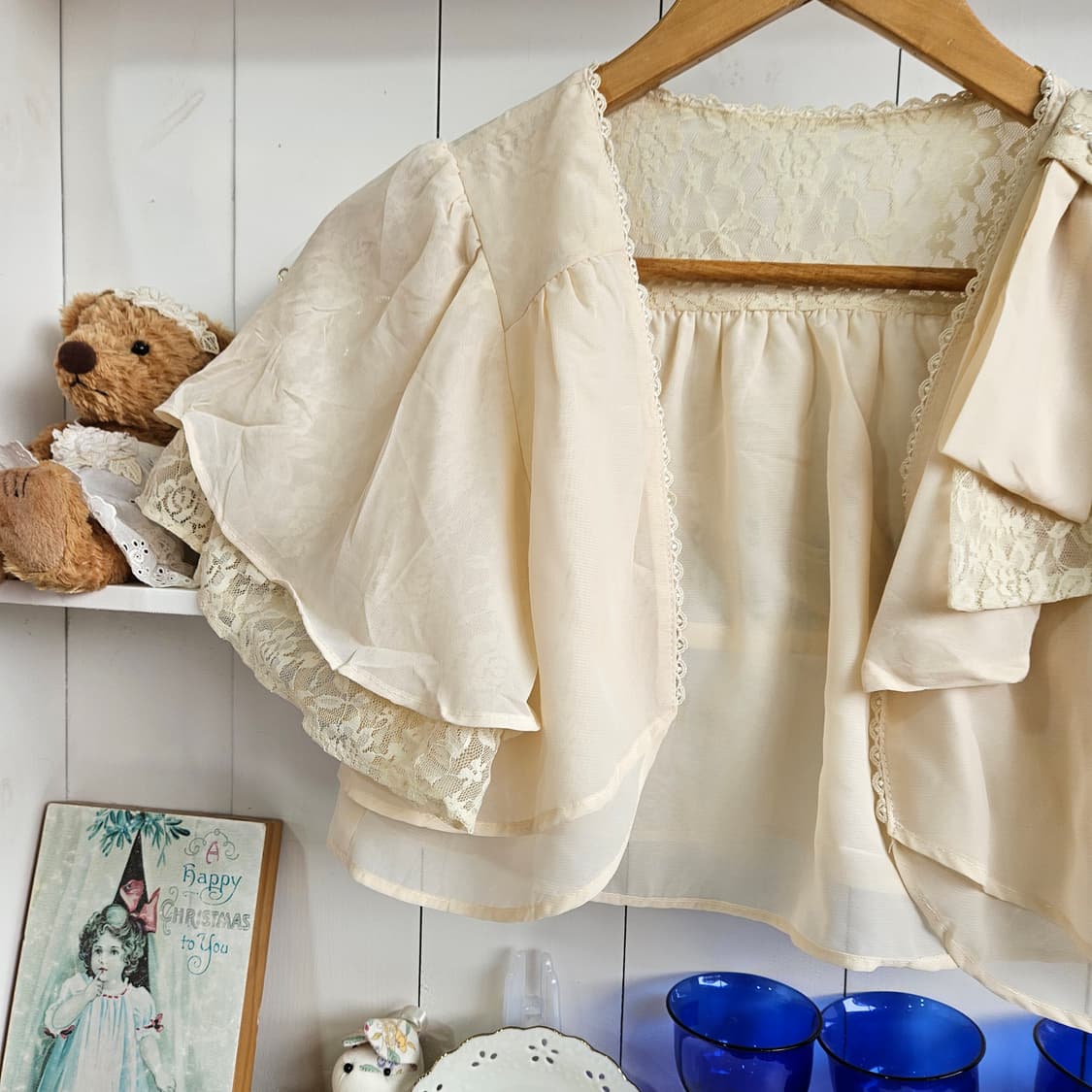 엑시즈팜(Axes Femme) 레이스 쉬폰 리본 볼레로 상품이미지4