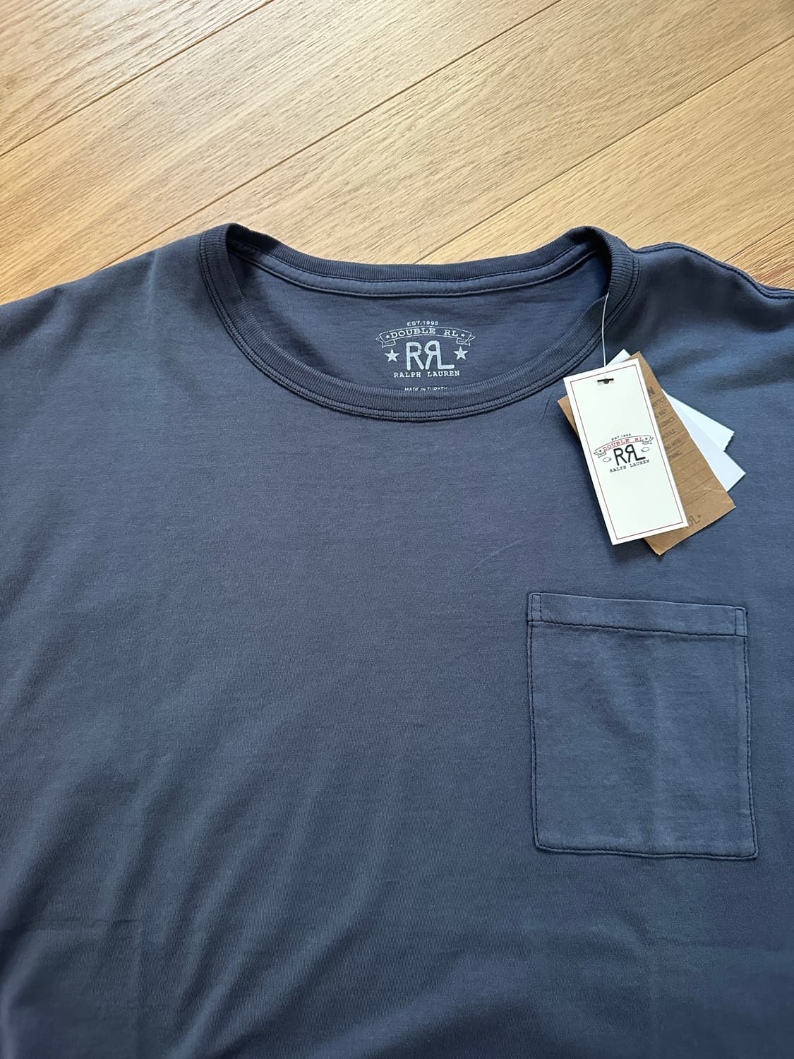 더블알엘 가먼트다이 포켓 반팔 네이비 상품이미지1