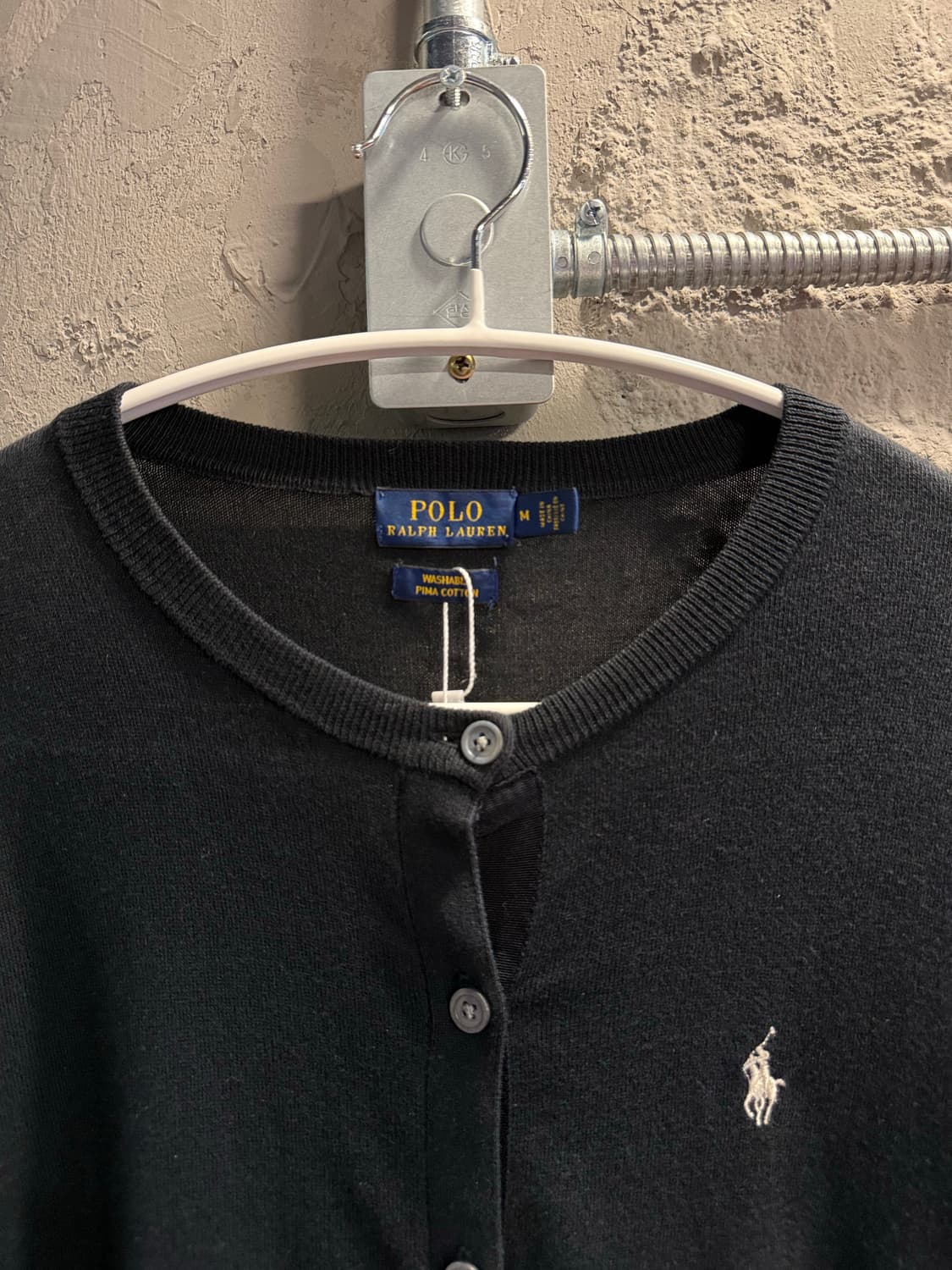 폴로 랄프로렌 블랙 피마코튼 니트 가디건 M 상품이미지4