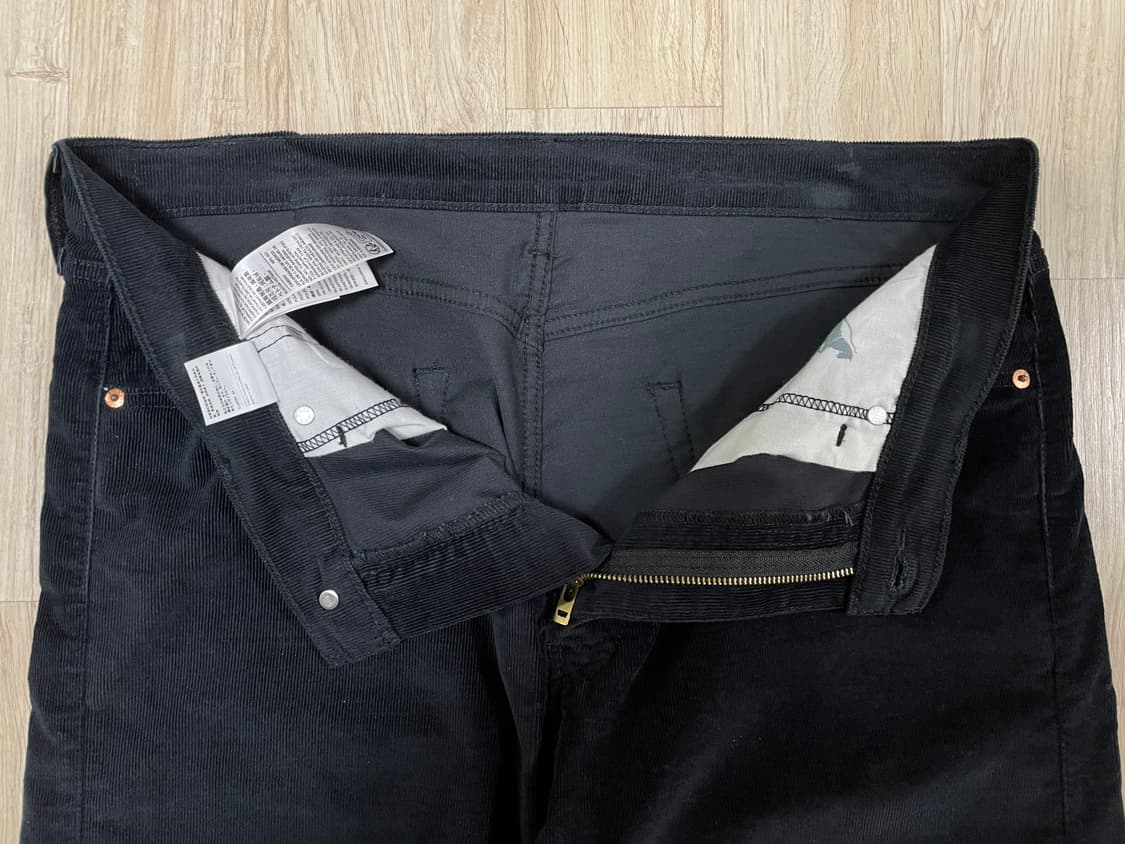 36) 리바이스 매장판 505 일자핏 블랙 코듀로이 팬츠(새제품)LVC 상품이미지5
