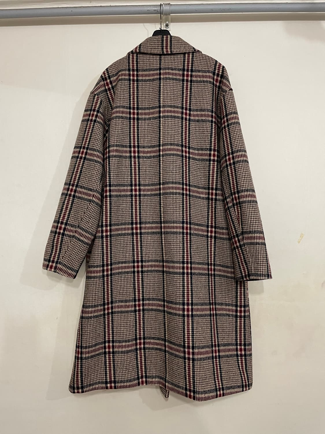 ESN 하운드 투스 울 체크 더블 코트 상품이미지5