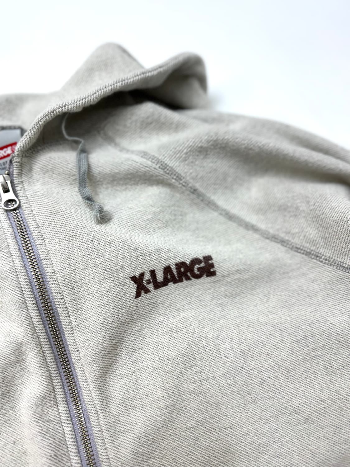 X-LARGE 엑스라지 그레이 컬러 오버록 디테일 투웨이 후드집업 상품이미지4