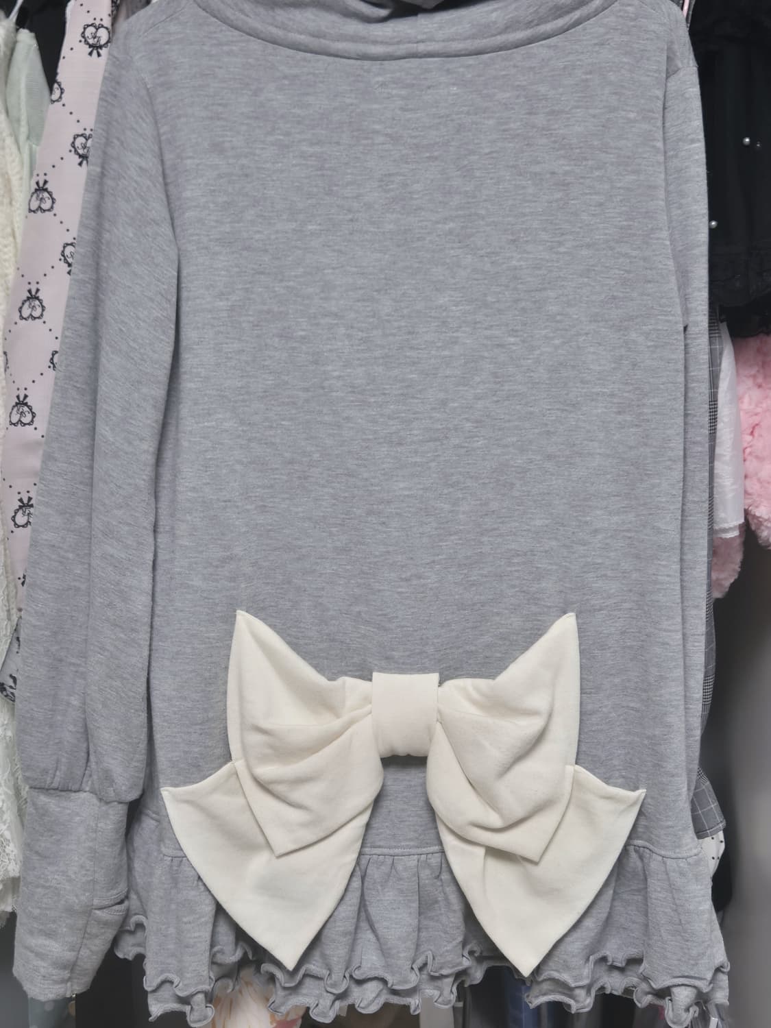 네코미미 리본 후집 후드집업 백리본 핸드워머 히메갸루 갸루 세트 상품이미지3