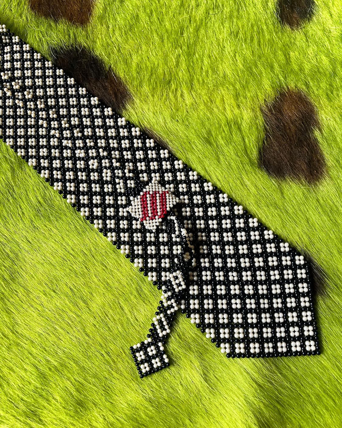 1960s Handmade Mods Pearl Beads Necktie 상품이미지10
