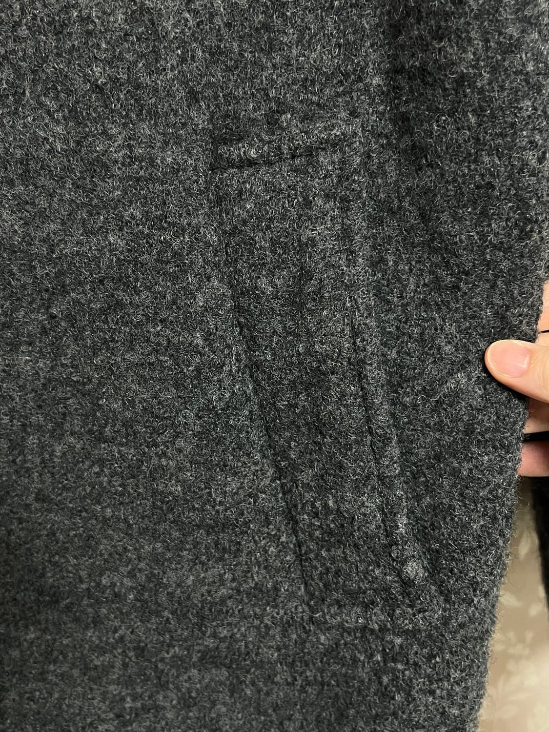 차콜 하이넥 코트 상품이미지4