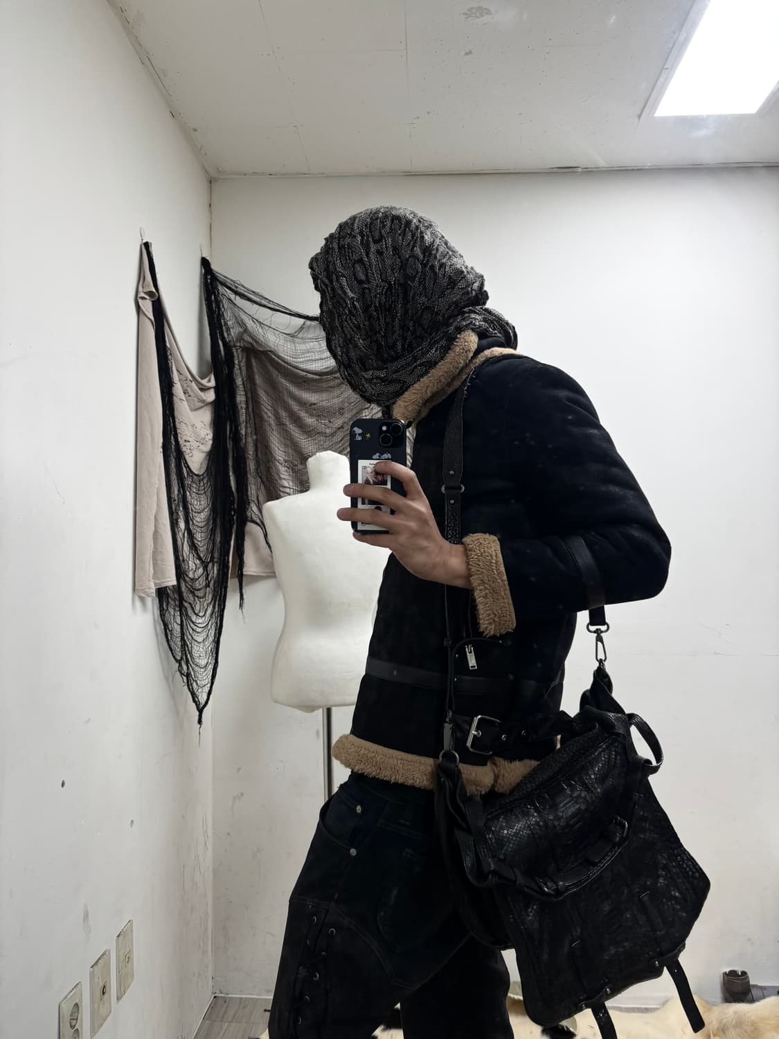 Black Washed Fur Trimming Buckle Mustang 상품이미지5