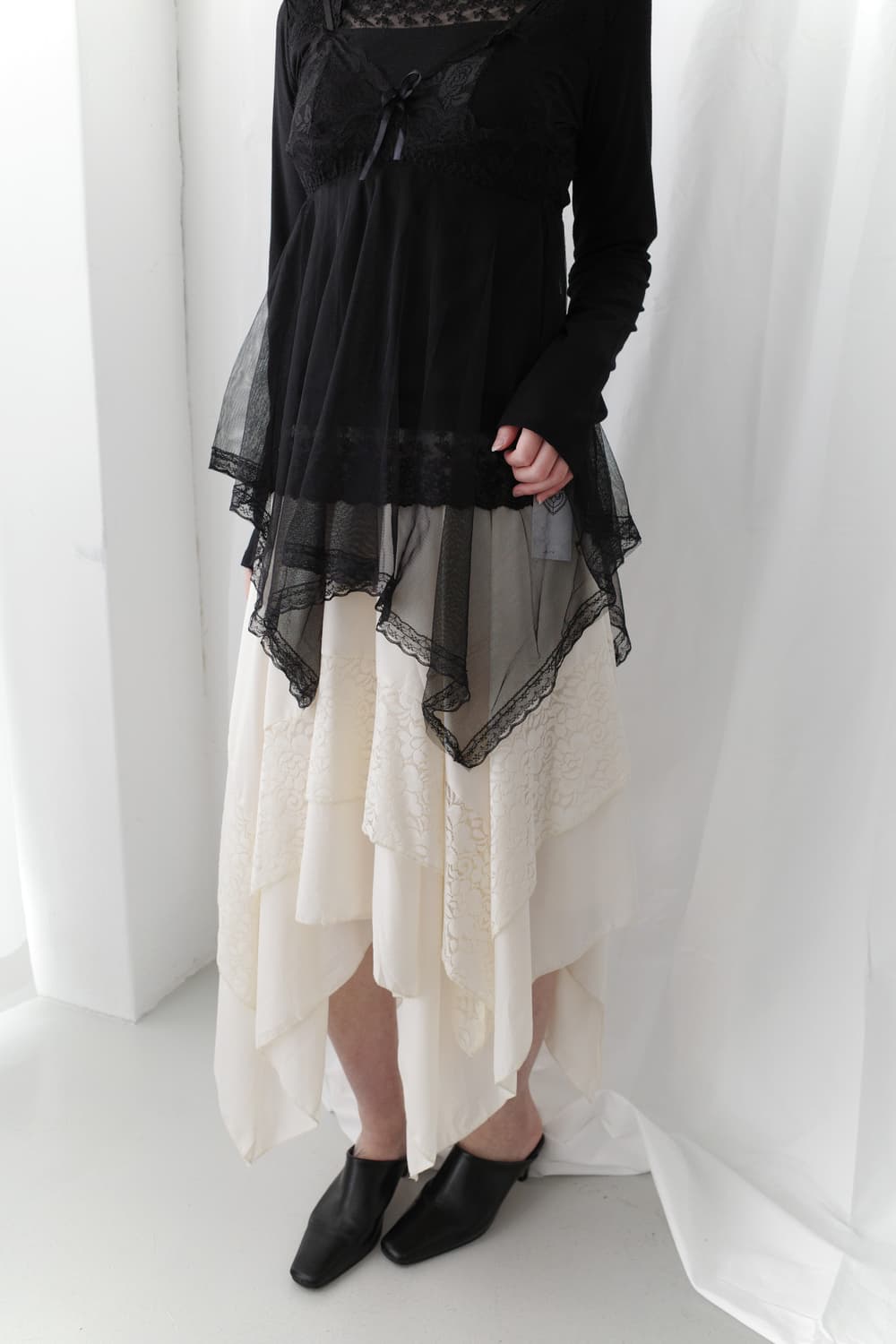 lace unbalanced sleeveless 상품이미지7