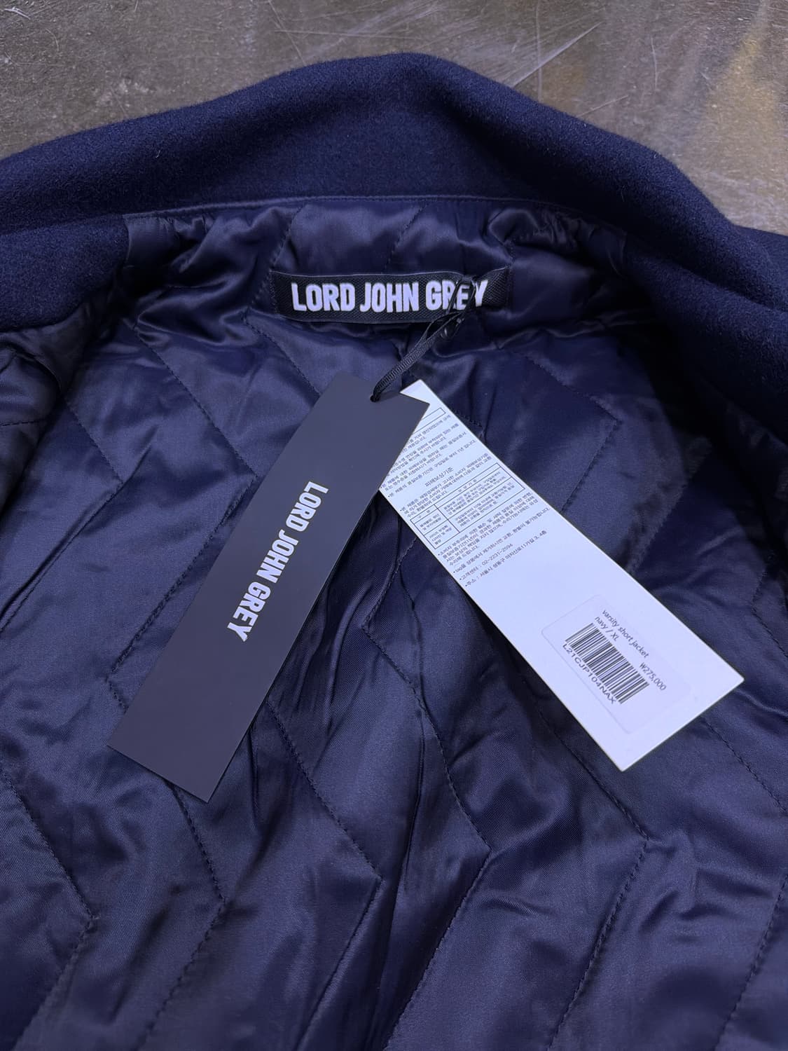 로드존그레이 바시티 숏 자켓 점퍼 네이비 XL 상품이미지10