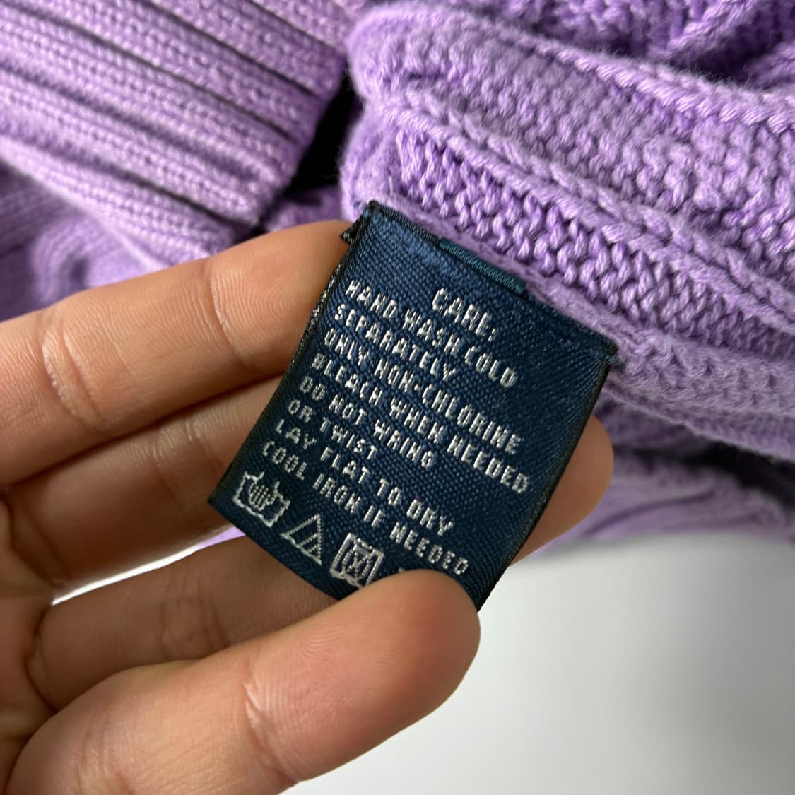 Polo  랄프로렌 자수 코튼 라벤더 꽈배기 브이넥 니트  상품이미지6