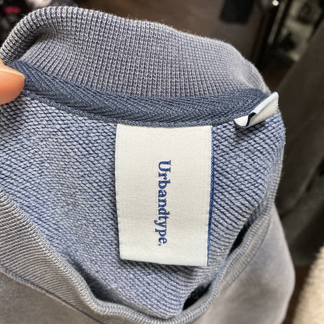 어반디타입 공용 워싱맨투맨 블루 오버핏 S  상품이미지4