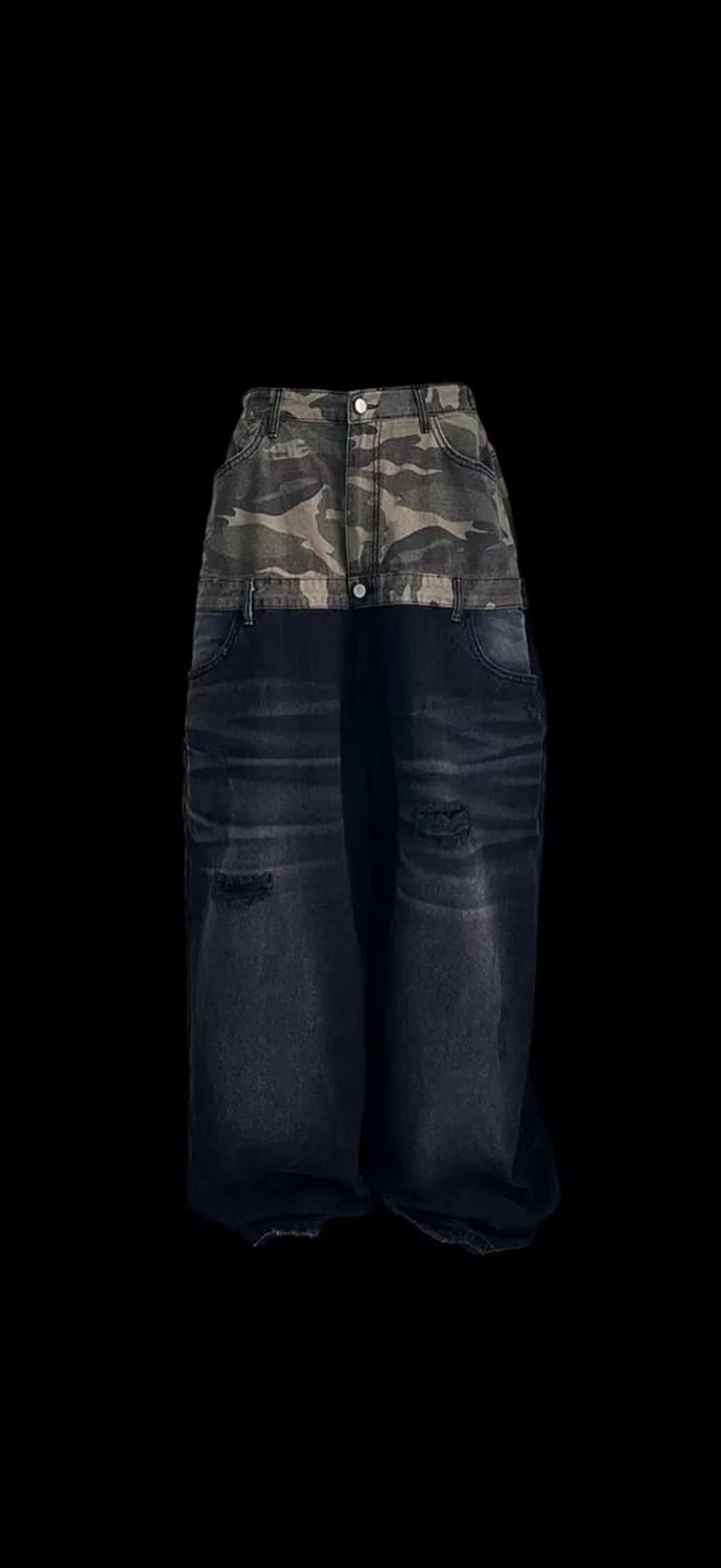 [M] 프리아큐파이 preoccupy 카모 하프 데님 상품이미지1