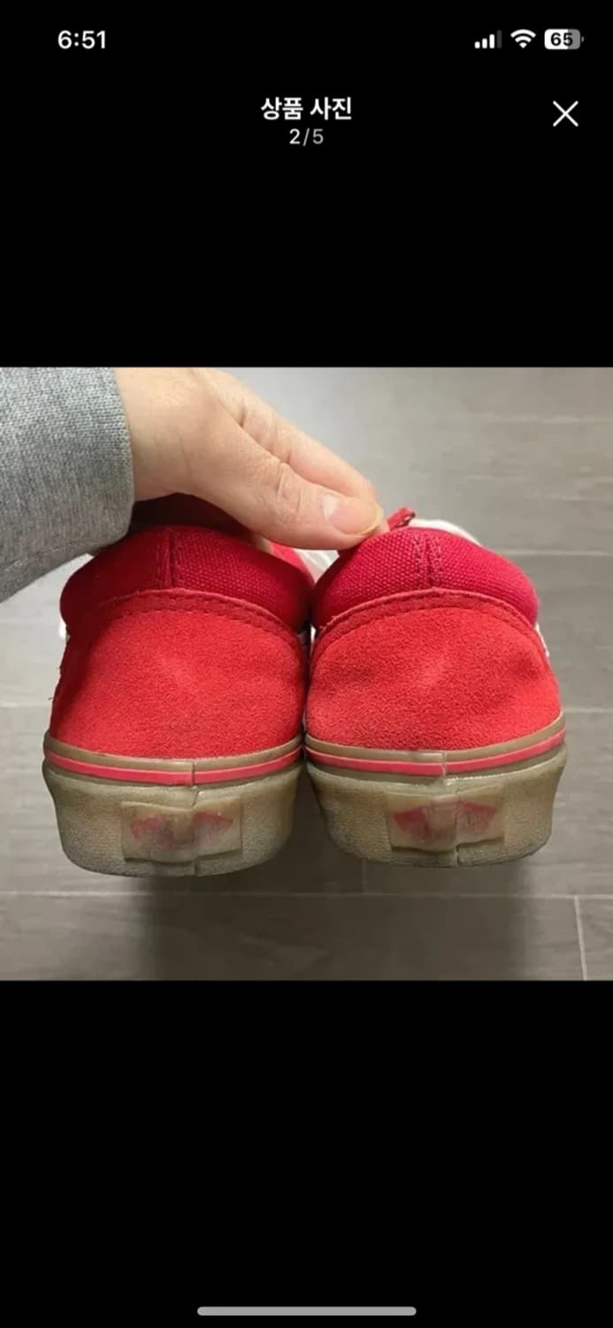 [uk4] 반스 올드스쿨 검솔 레드 한정판 운동화 230 235 상품이미지2
