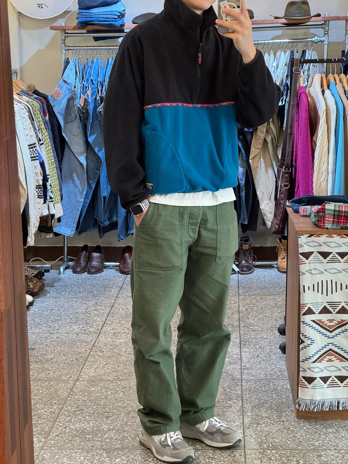 80s 엘엘빈 마운틴로고 리버서블 플리스 하프집업(O11) 상품이미지7