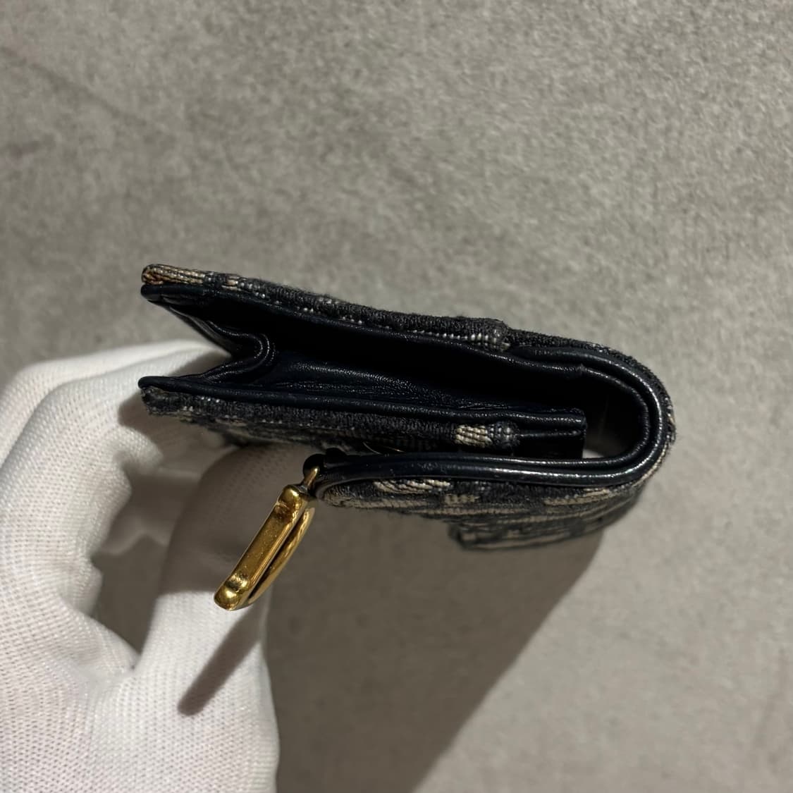 A OS사이즈 디올 오블리크 새들 플랩 카드지갑 베이지 상품이미지5