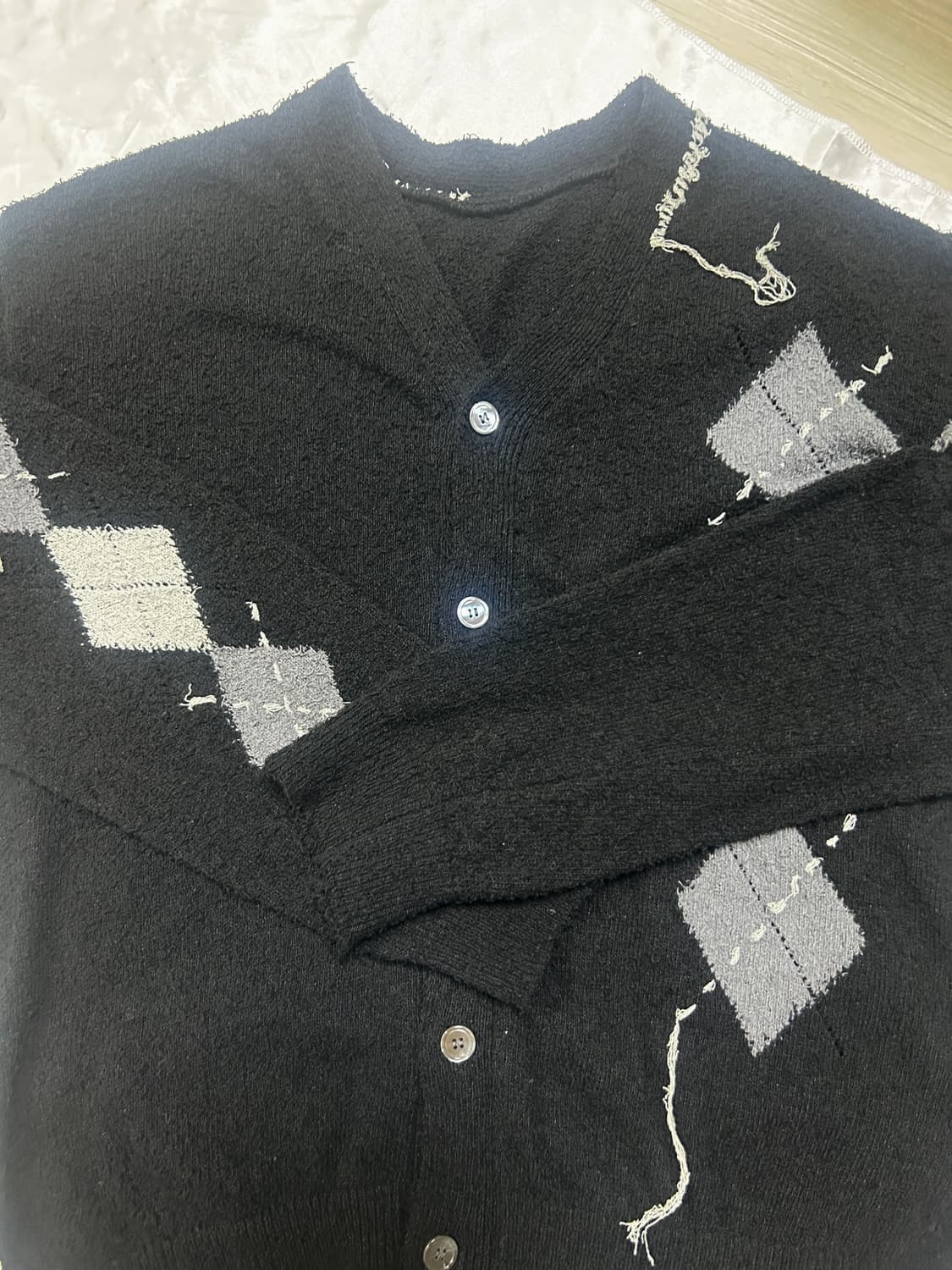 (새상품-M) youth Argyle Hand Stitch Knit 상품이미지5