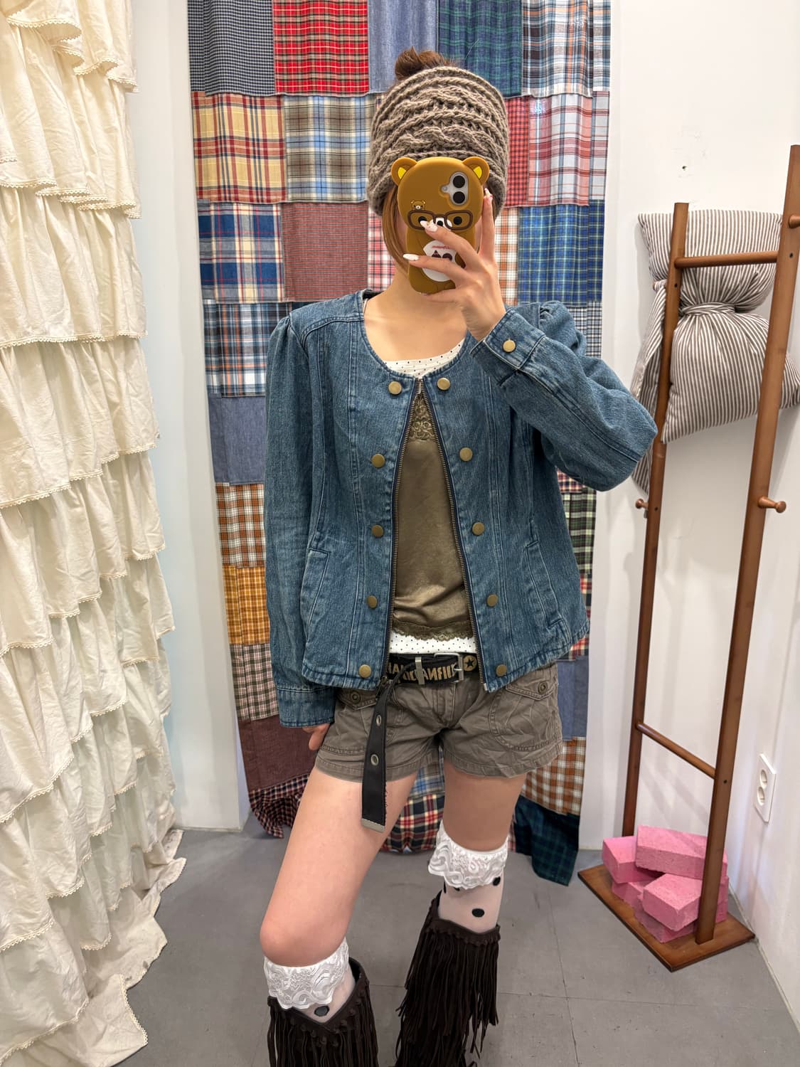 데님 더블 단추 투웨이 자켓 상품이미지5
