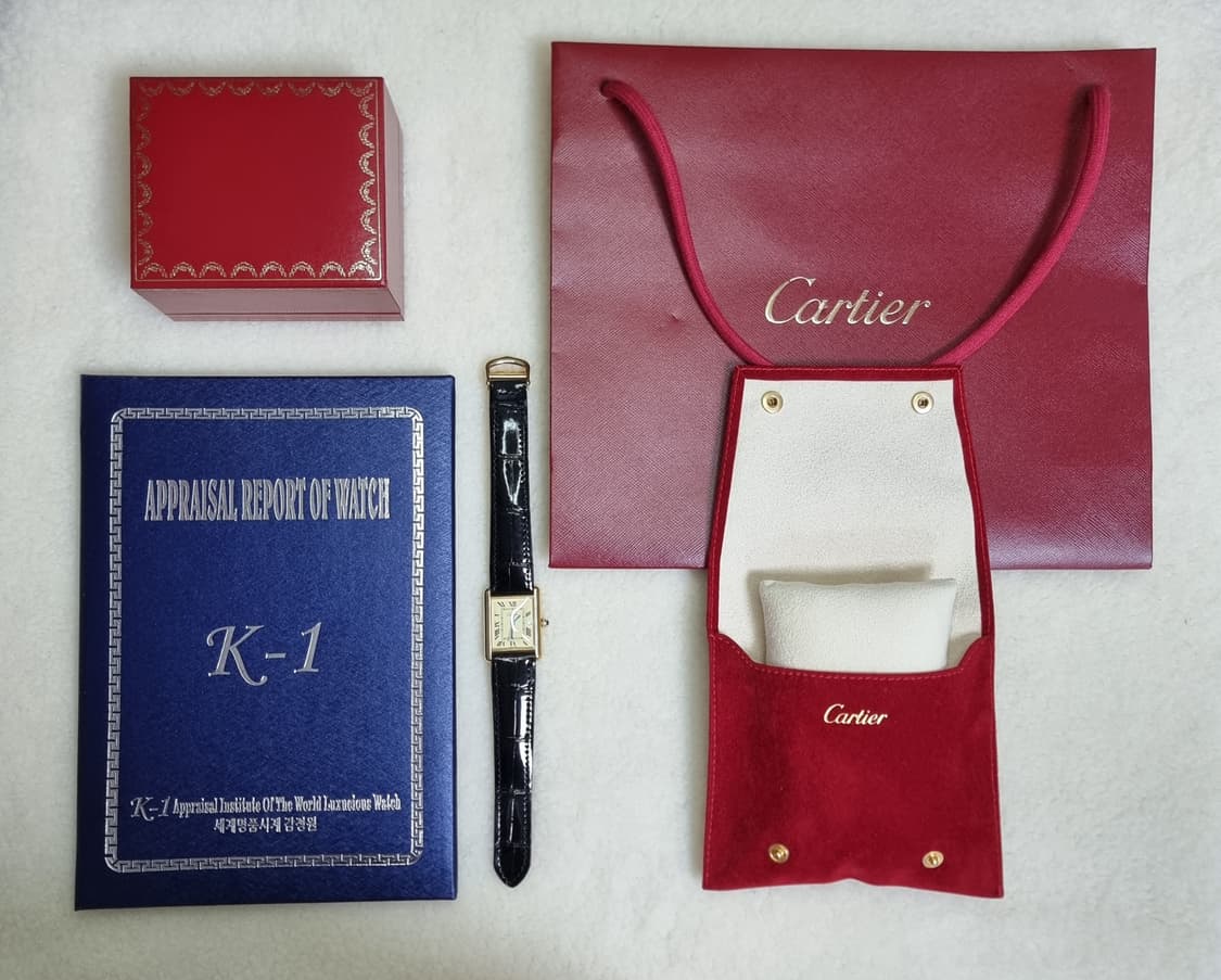 까르띠에 빈티지 탱크 머스트 XL 샴페인 다이얼 디버클 시계(남녀 공용) 상품이미지10