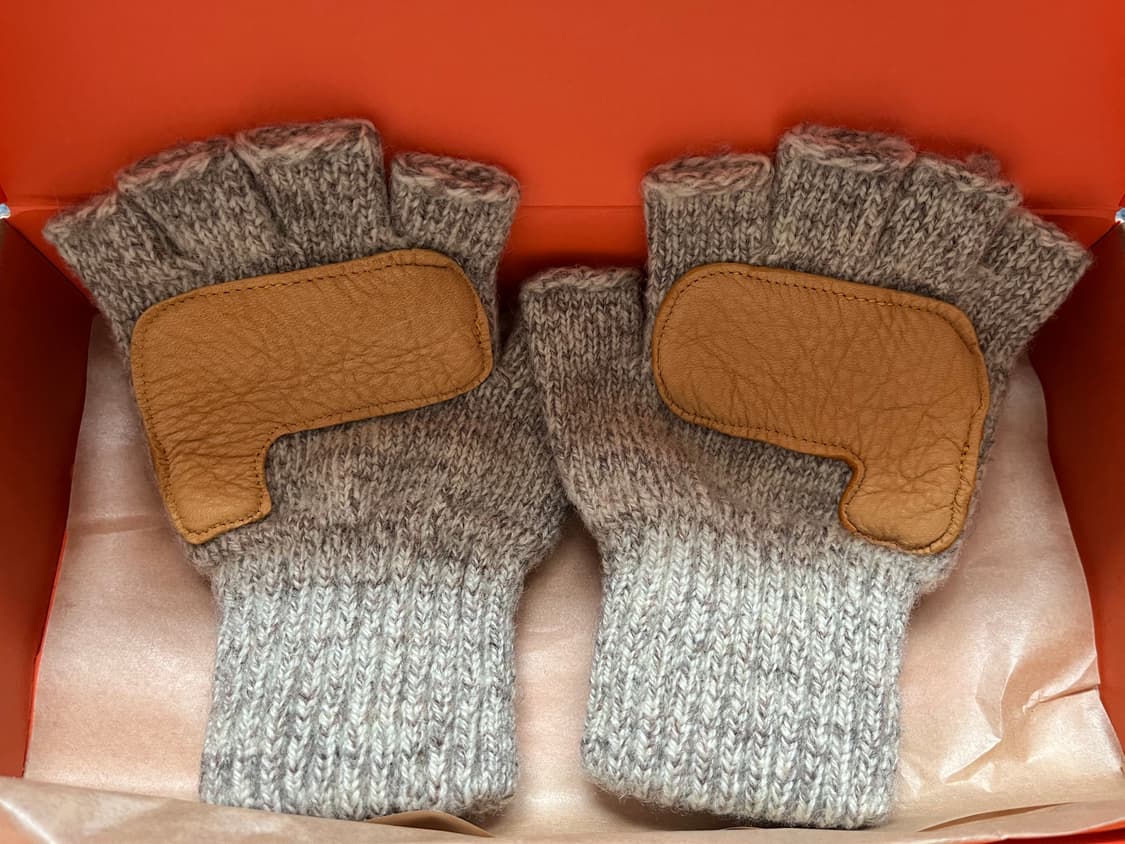 뉴베리니팅 사슴가죽 핑거리스장갑 상품이미지3