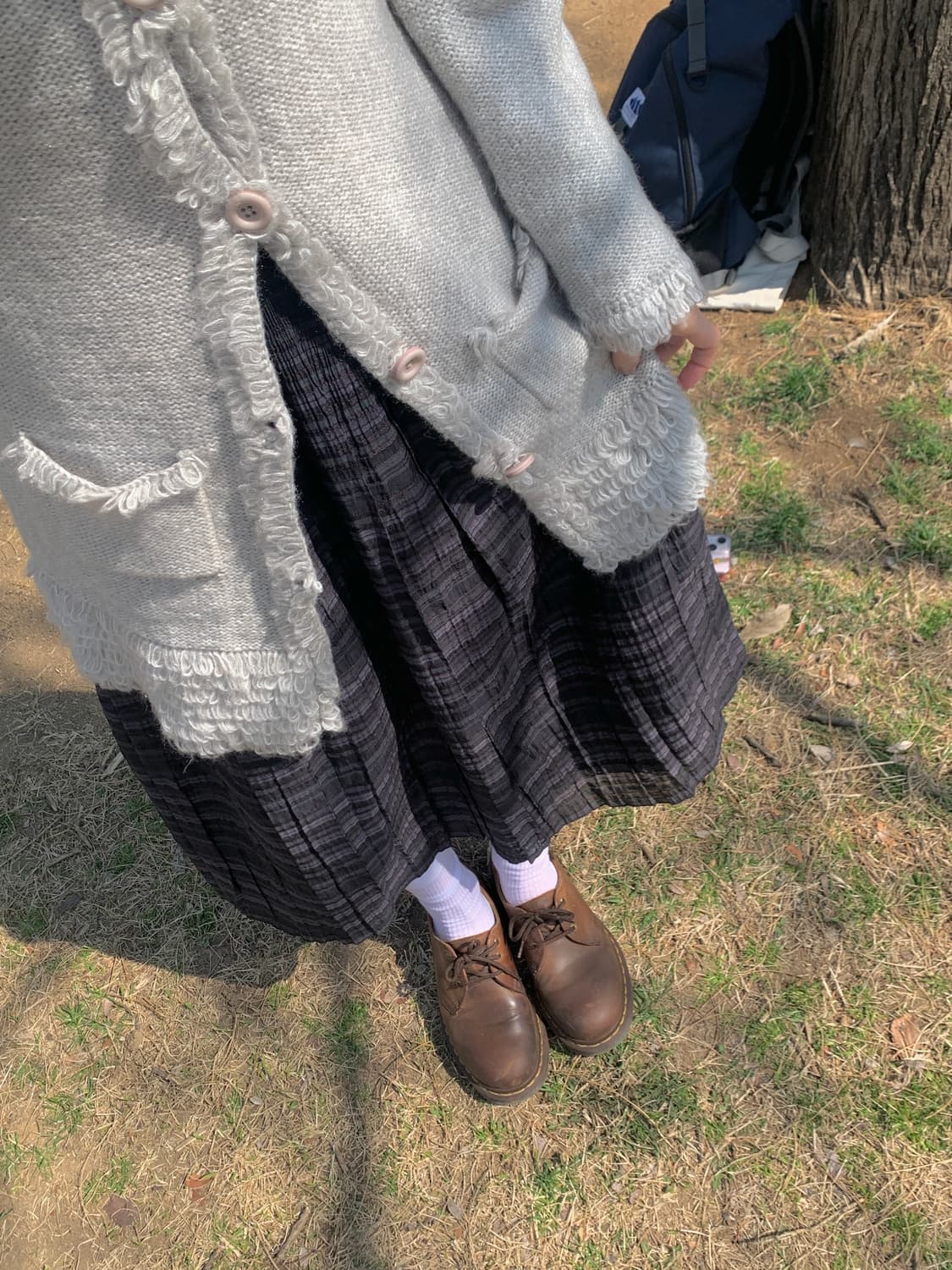 빈티지 스트라이프 롱 스커트 상품이미지1