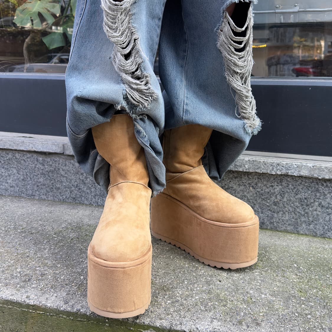 00s 리얼 스웨이드 슈퍼 플랫폼 어그 스타일 부츠 상품이미지7