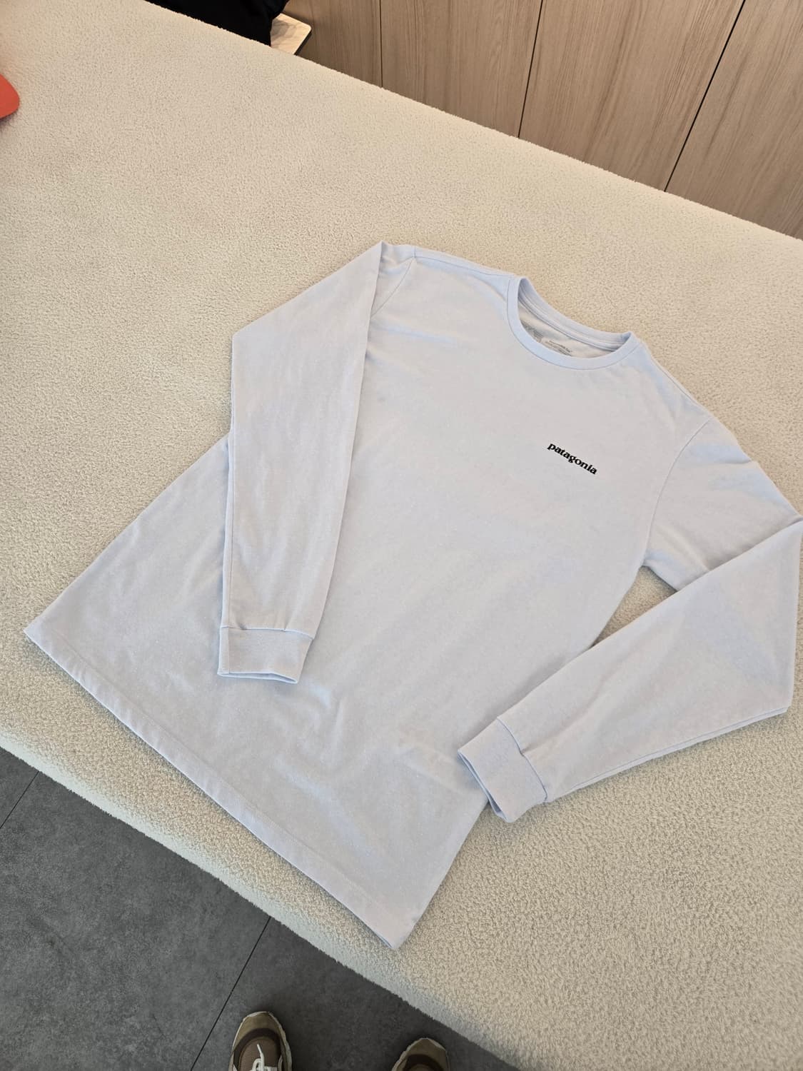 파타고니아 긴팔 슬라브티셔츠 하늘색(흰색에 가까움) S 상품이미지1