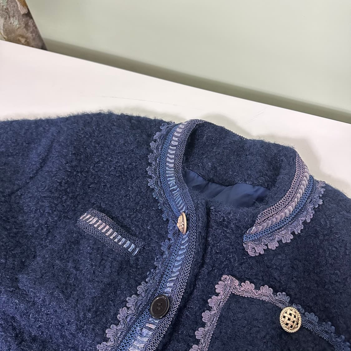 우먼FREE VTG 다크네이비 부클 트위드자켓 상품이미지5