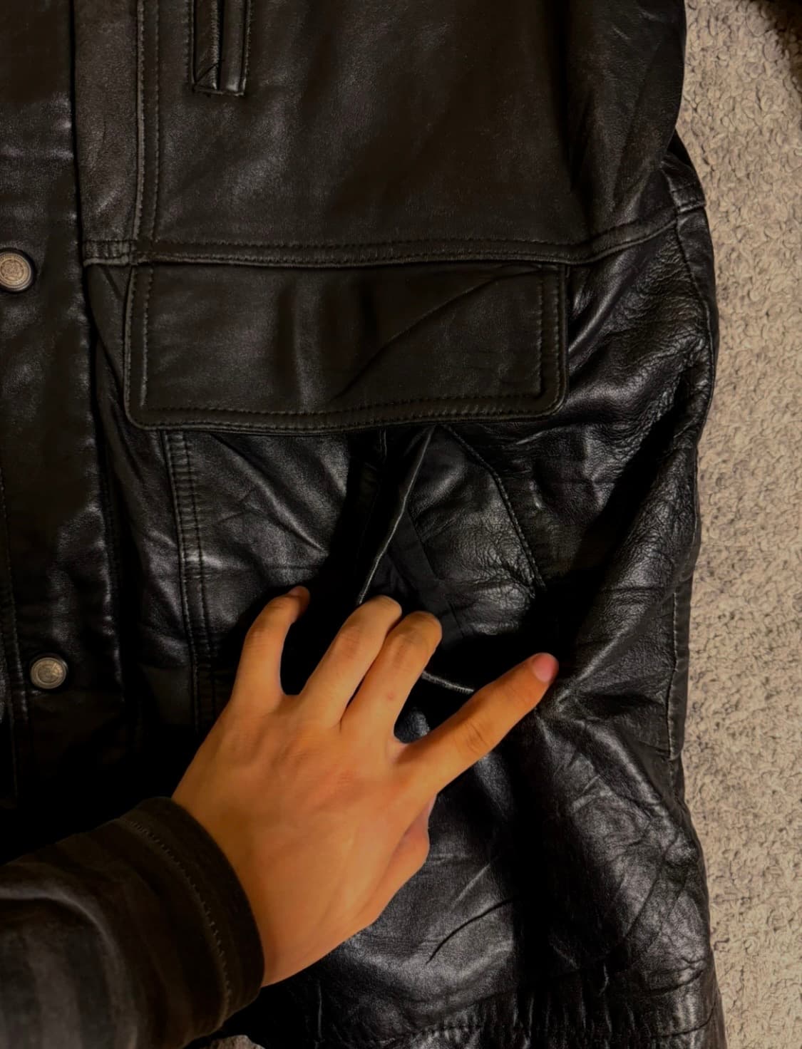 [양가죽/일본브랜드] 빈티지 양가죽 카코트 / XL 상품이미지2