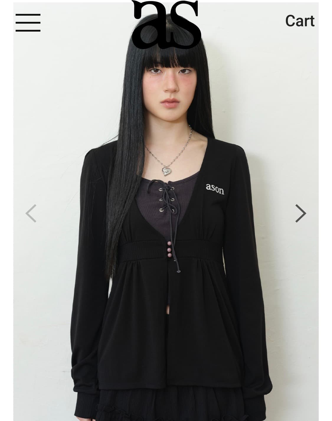 애즈온 ASON HEIZE CARDIGAN 가디건 블랙   상품이미지2
