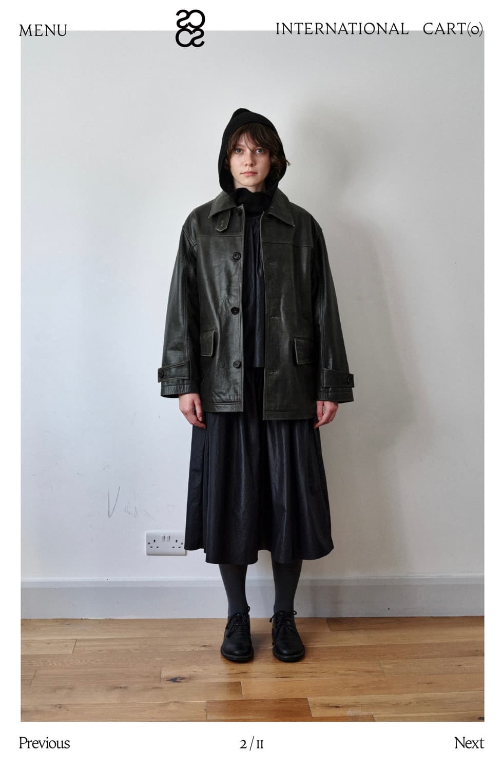 코스모스 (리미티드)크랙 카우레더 자켓 M 상품이미지2