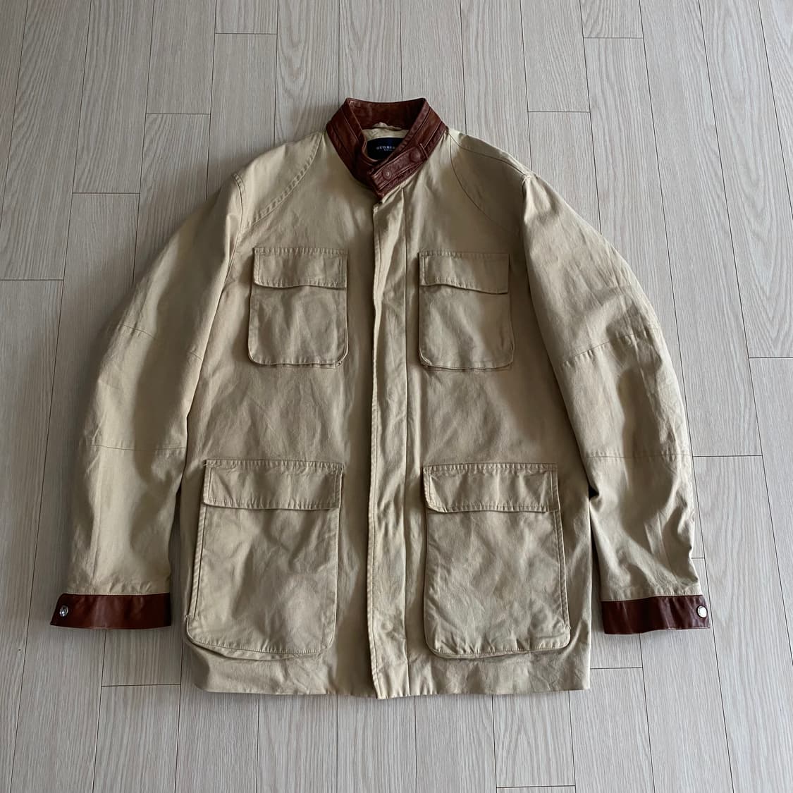[M] 버버리 런던 헤비 코튼 레더 카라 필드자켓 상품이미지1