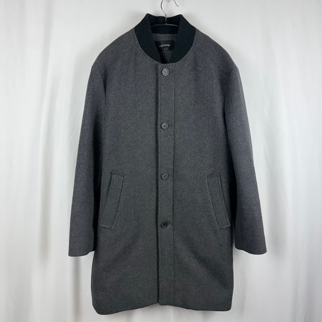 (100) 마인드브릿지 울 코트 차콜 상품이미지2